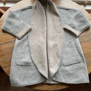 GENTLE FAWN Ramona thick soft shawl collar cardigan with pockets/gray/L